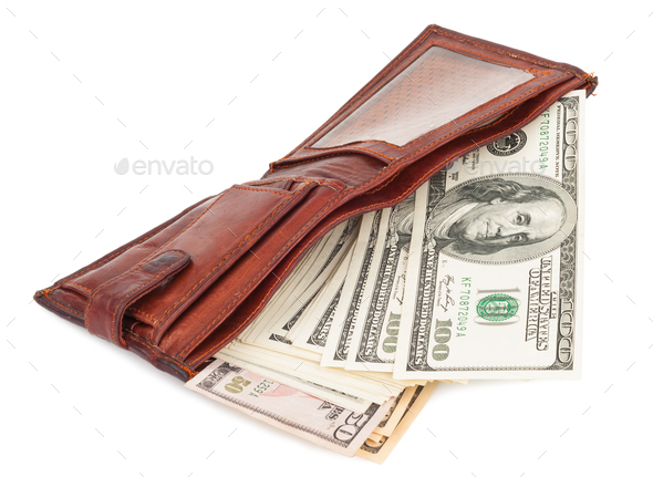 Wallet with dollars - Stock Photo - Images