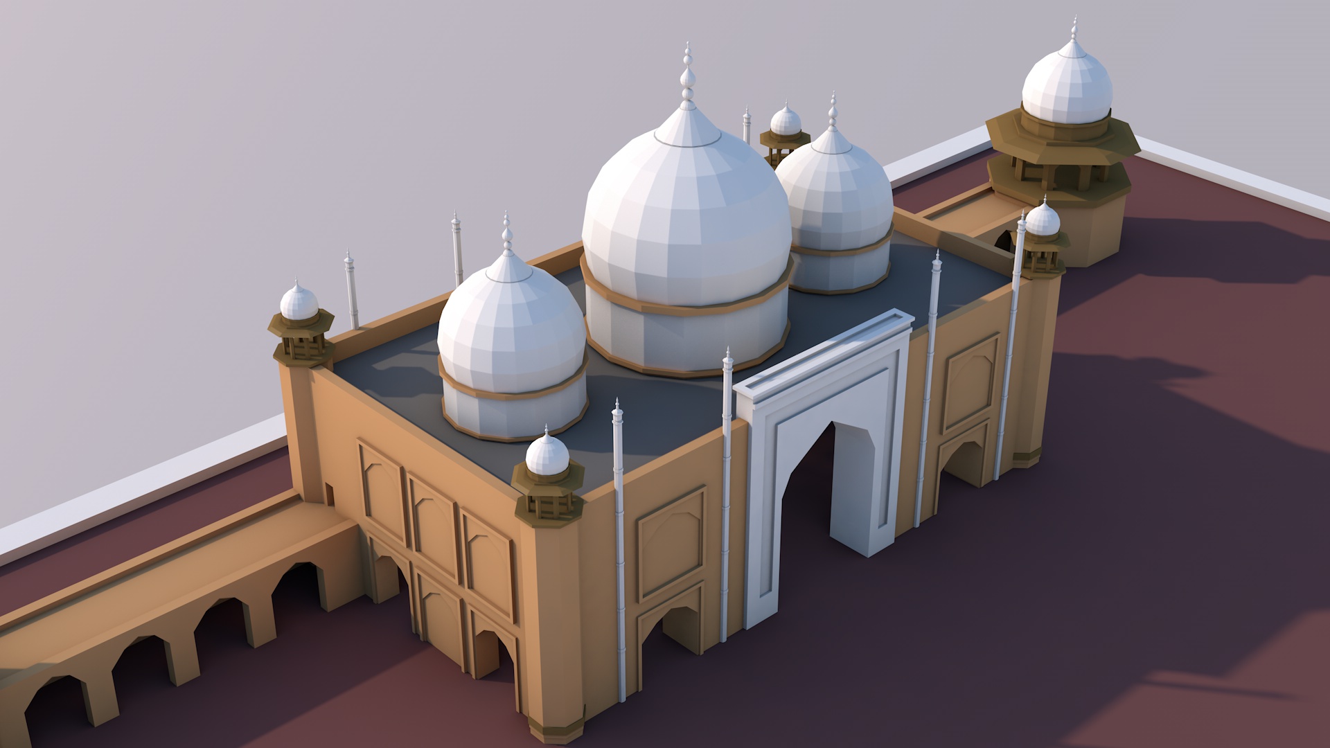 Low Poly Taj Mahal Landmark by multimedia4d 3DOcean