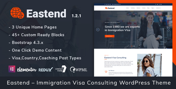 Eastend – Immigration Visa Consulting WordPress Theme