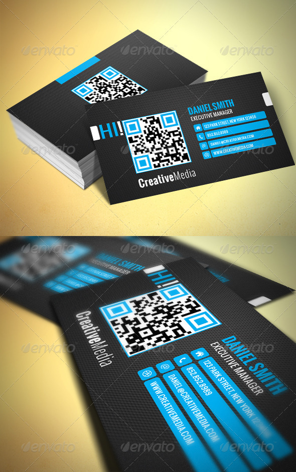 Modern QR Business Card - Corporate Business Cards