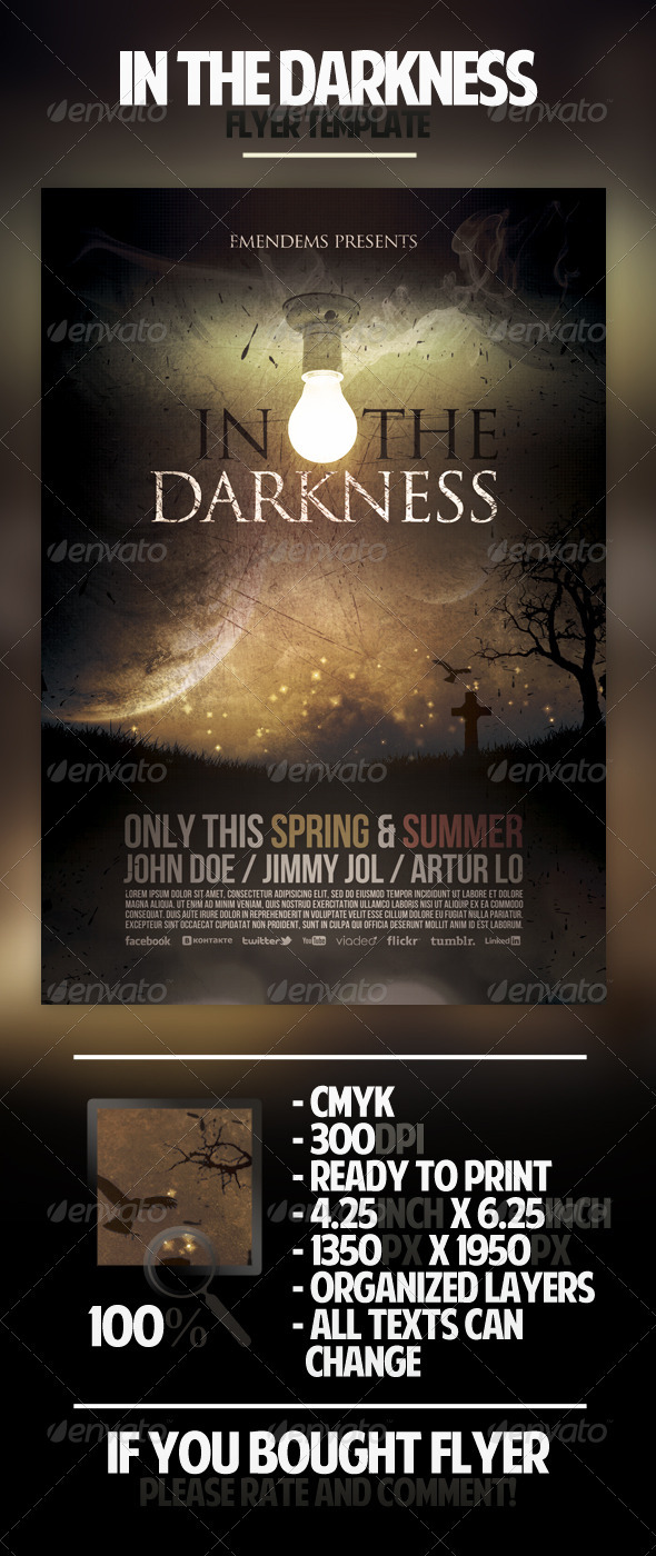In The Darkness Flyer Template - Miscellaneous Events