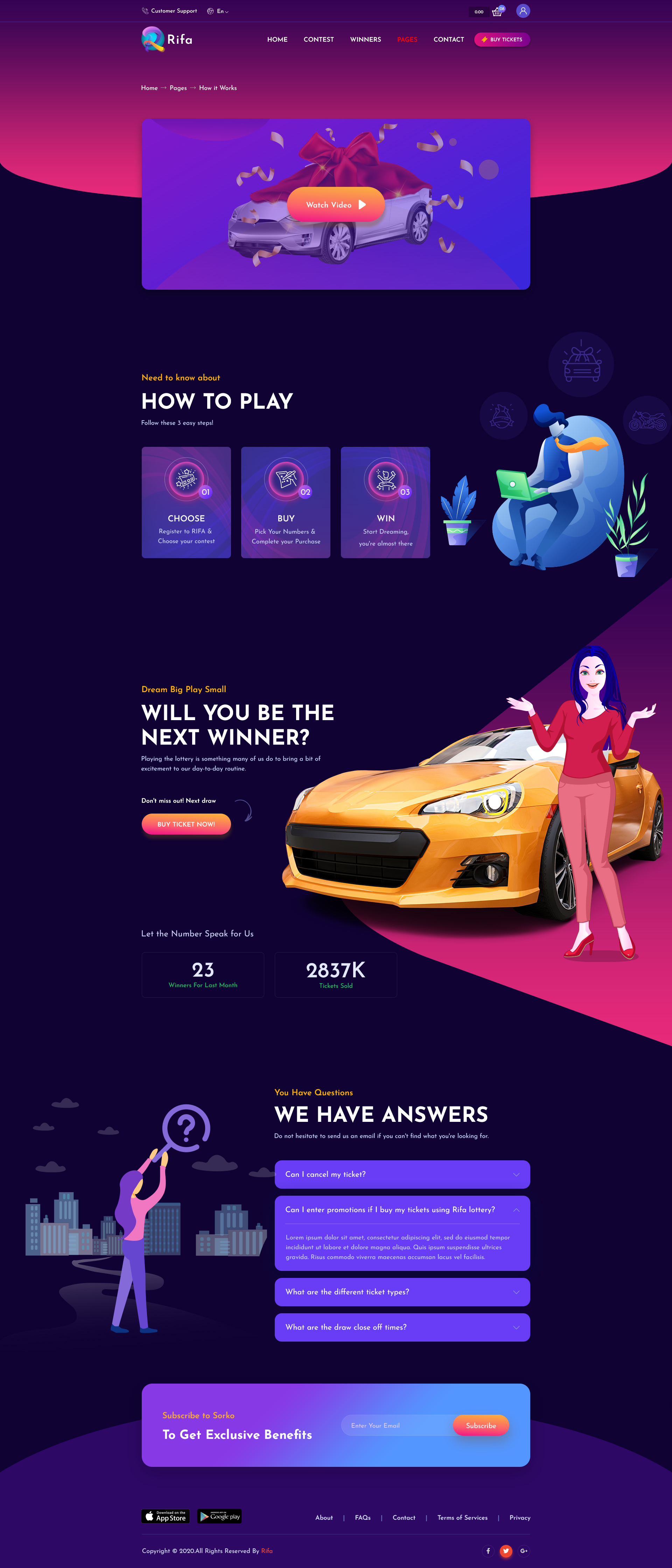 Rifa - Online Lotto & Lottery HTML Template by pixelaxis