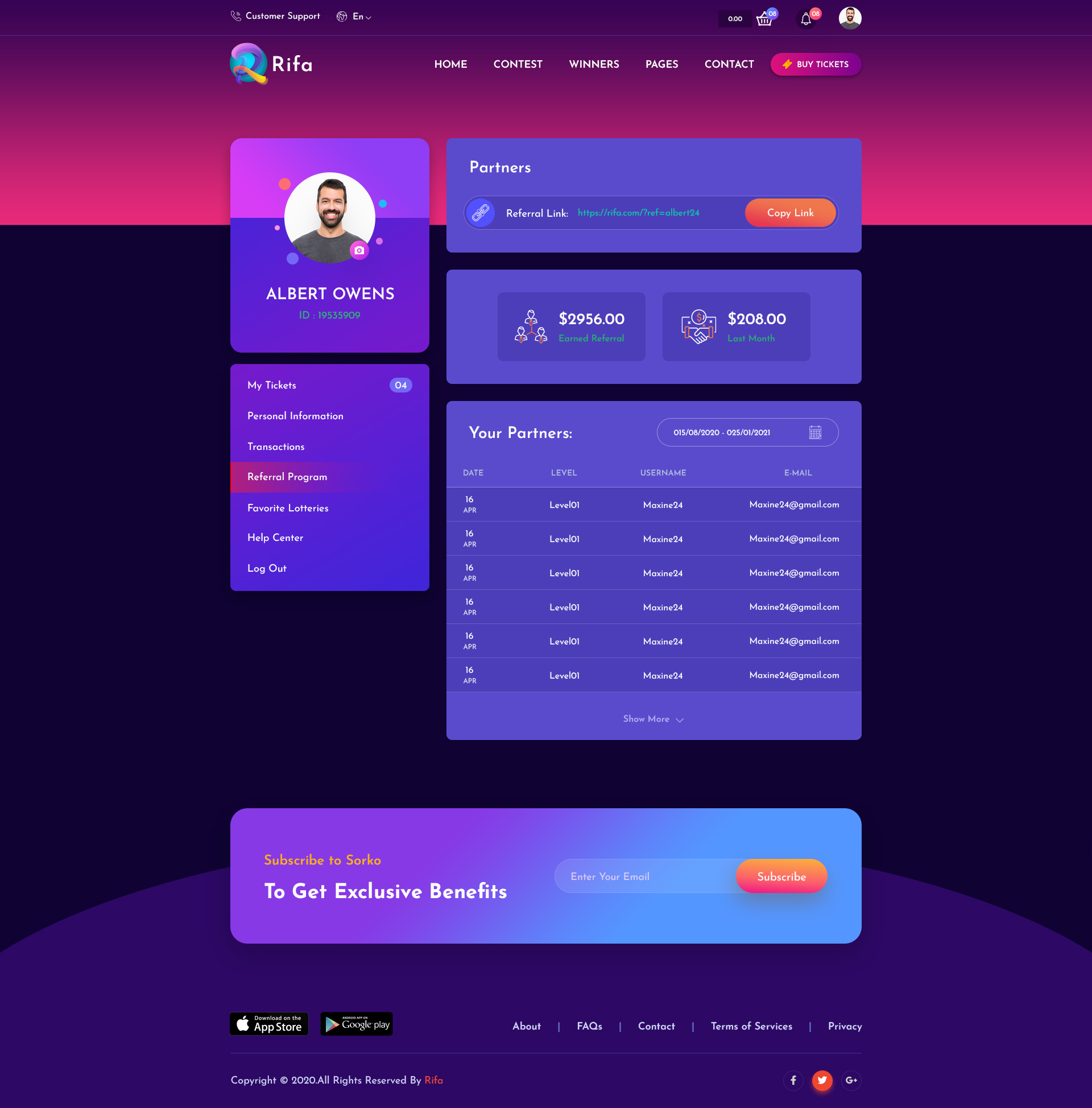 Rifa - Online Lotto & Lottery HTML Template by pixelaxis