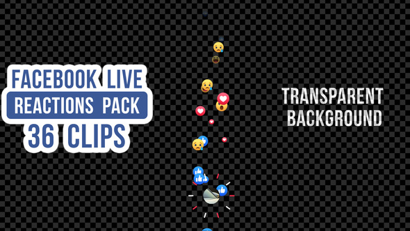Facebook Live Reactions Pack - 36 Clips