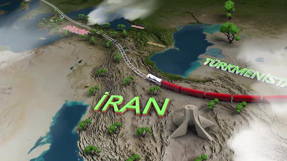 Train animation. Iranian-Turkey line. alt