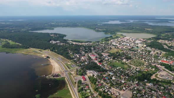 Top View of the City of Braslav in Summer Vitebsk Region Belarus alt