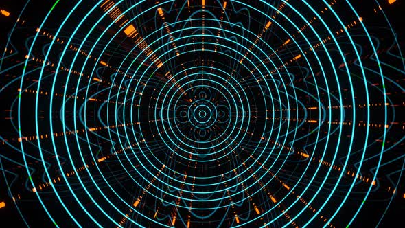 Infinite Cyclic Animation of Divergent Circles and Flickering Rays alt