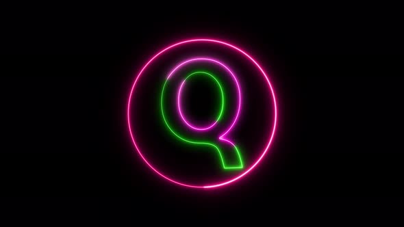 Glowing neon font. pink and green color glowing neon letter.  Vd 1317