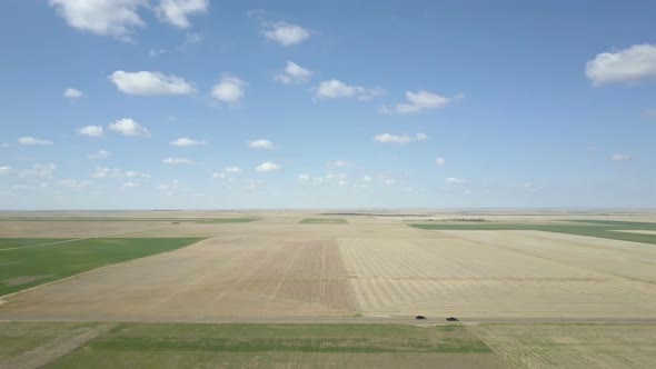 Aerial view of farmlands on Eastern Plains in the Spring. alt