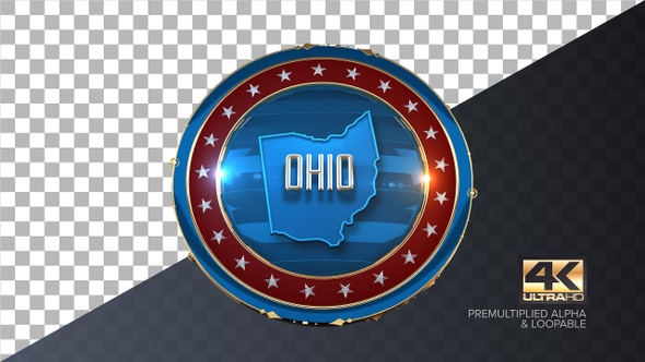 Ohio United States of America State Map with Flag 4K