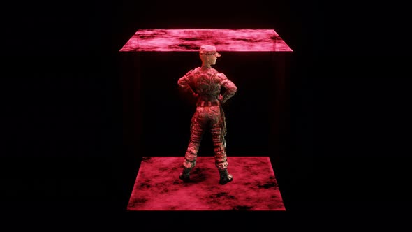 NFT Girl Warrior Soldier in Glass Cube
