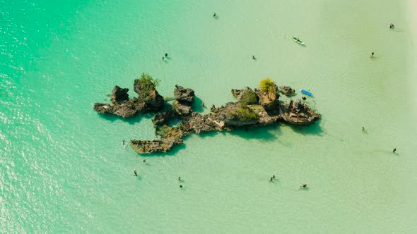 Boracay Island with White Sandy Beach, Philippines alt
