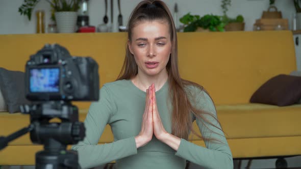 Yoga Trainer Records Training Video