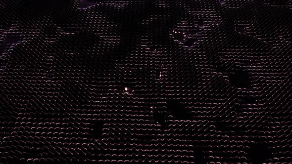 Magnetic waves on a black background. Macro liquid metal ferrofluid