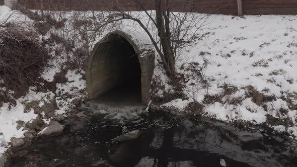 Aerial View Drain Tunnel From The River alt