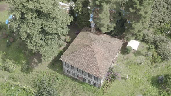 Trabzon City Old House Forest And Mountains Aerial View 2