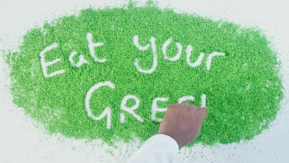 Indian Hand Writes On Green Eat Your Greens