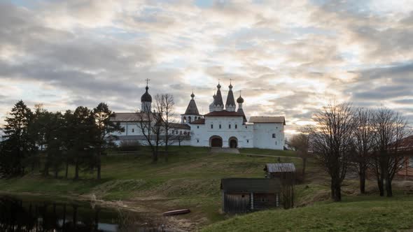 Ferapontov Belozersky Monastery of the Russian Orthodox Church. sunrise.