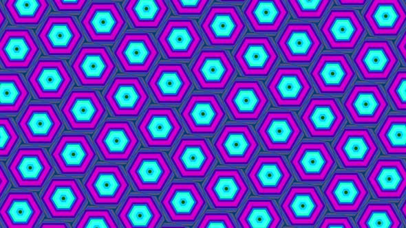 Random color hexagon abstract animated background..