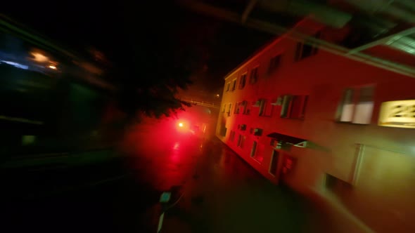 Street Fighters Trainings at Rainy Night Hood Surrounded By Barrels of Fire alt