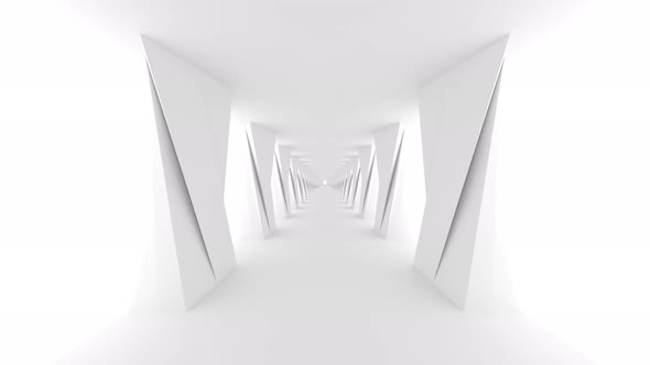 Empty White Corridor