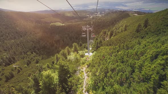Mountain Chairlift in Summer Season Tatry Highland alt