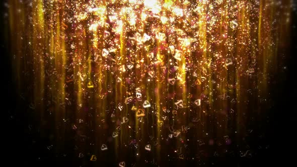 Gold Glitter Heart Particles Valentine's Day Overley alt