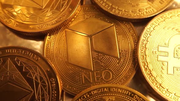 Real Neo Coin closeup rotate video.