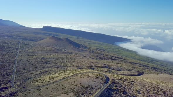 Landscape Aerial View of the Green Mountains in Tenerife Spain