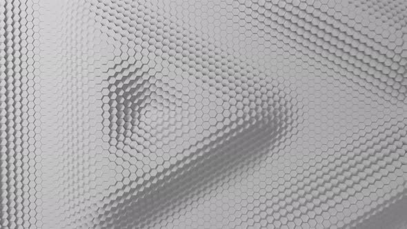 Abstract white  hexagon with offset effect 