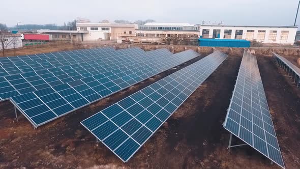 Modern sunny collectors on the field. alt