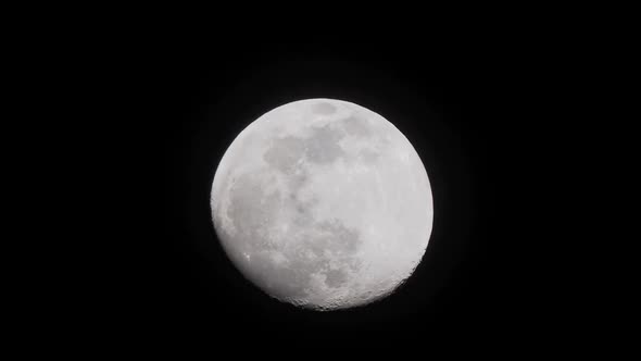 Natural Night Background with Dark Sky and Full Moon Earth Satellite