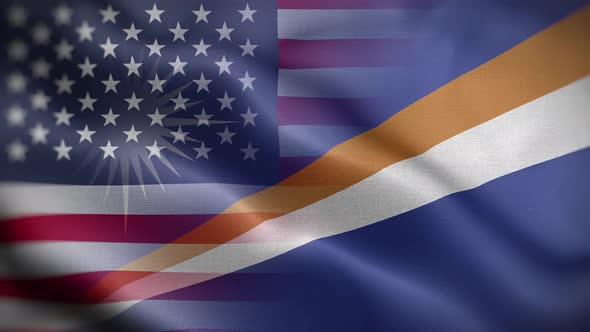 USA Marshall Islands Flag Loop Background 4K