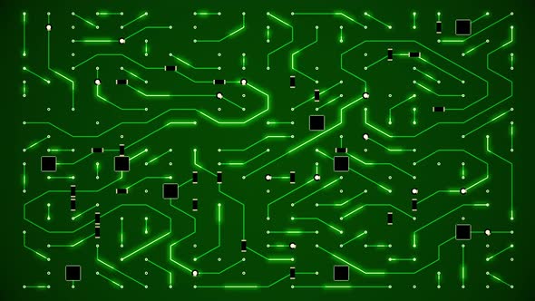 Green Circuit Animation Motherboard Loop