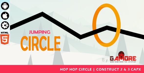 Jumping Circle - HTML5 Game - Construct2 & Construct 3 CAPX.- Mobile Responsive