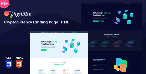 Marvelous DigitMin - Bitcoin & Cryptocurrency HTML Template