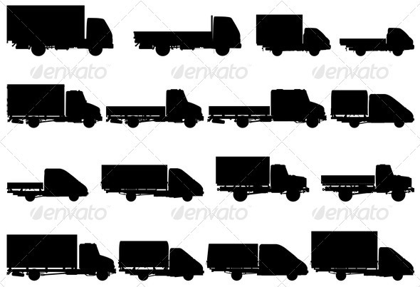 Trucks Silhouettes Set - Man-made Objects Objects