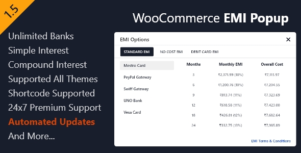 WooCommerce EMI Popup