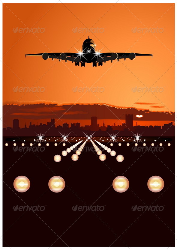 Airbus at Sunset - Travel Conceptual