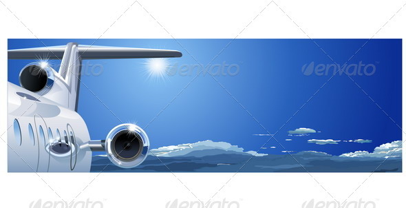 Business Jet in the Sky - Travel Conceptual