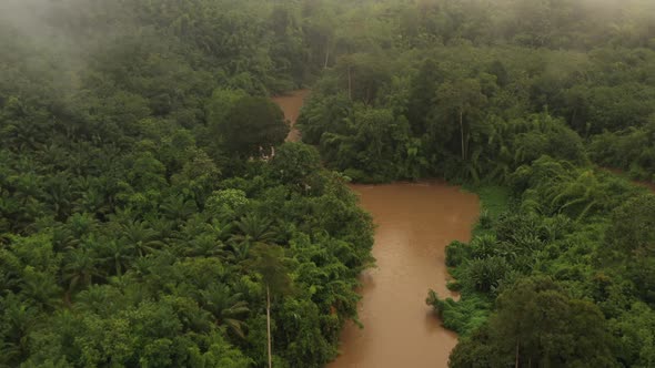 A murky river after heavy rain in Cameron Highlands