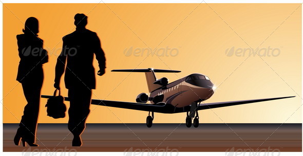Jetplane at Airfield - Travel Conceptual
