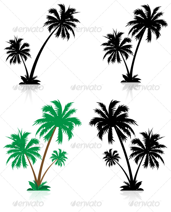palm tree set - Abstract Conceptual