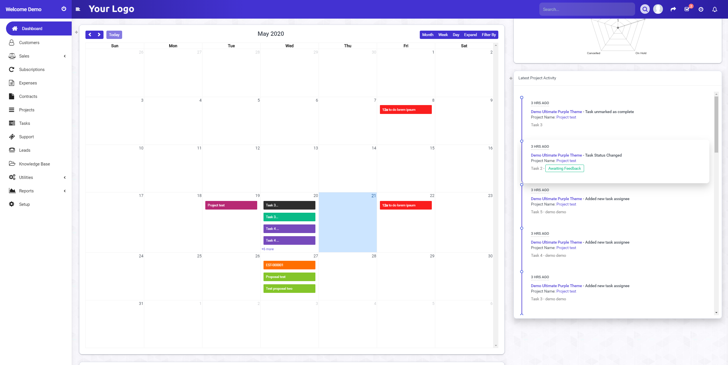 Ultimate Purple Theme for Perfex CRM