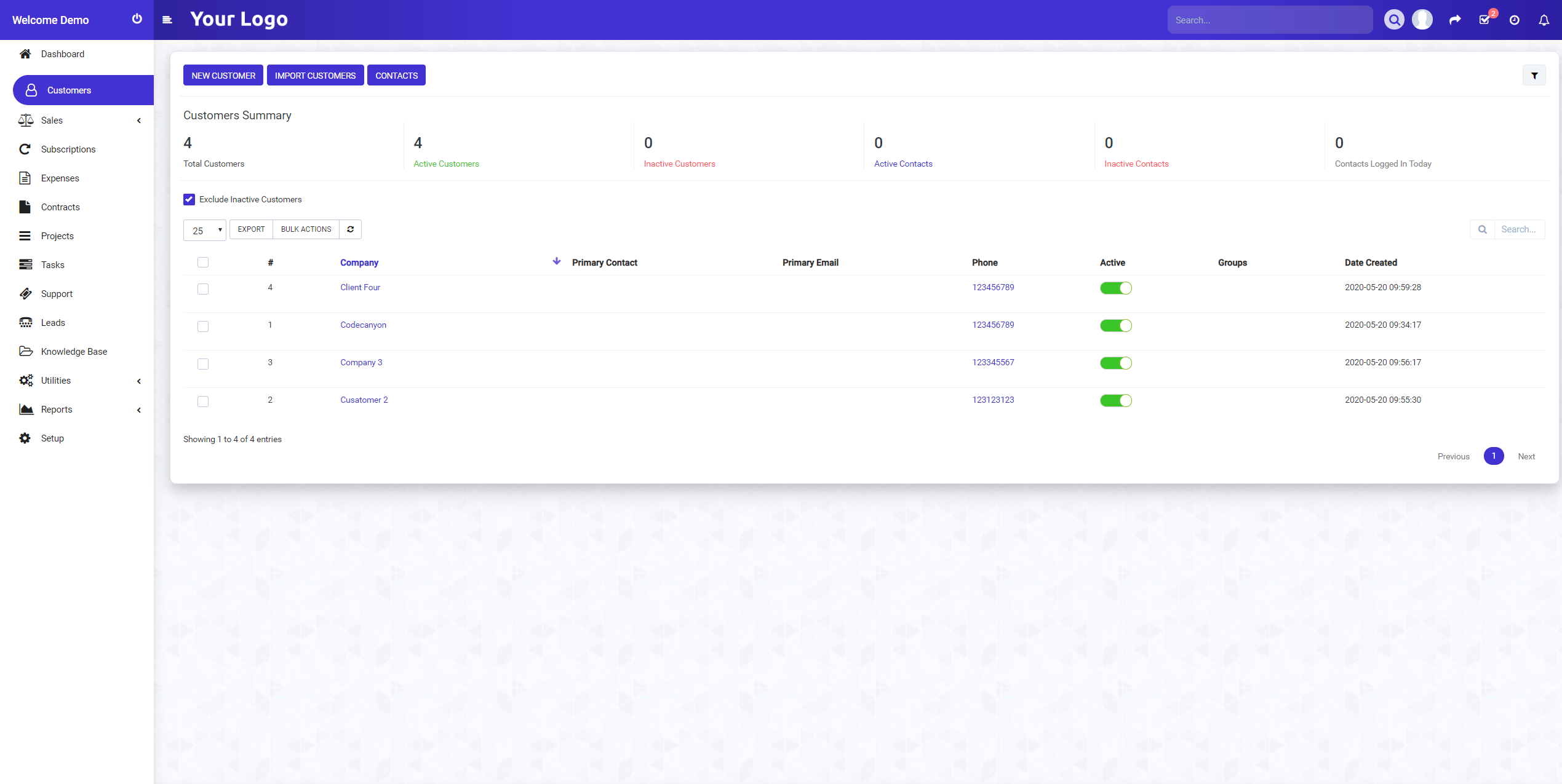 Ultimate Purple Theme for Perfex CRM