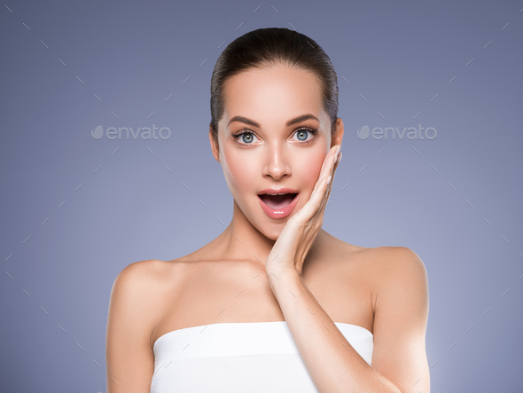 Beauty Skin Woman Face Skin Cosmetic Natural Makeup Happy Model