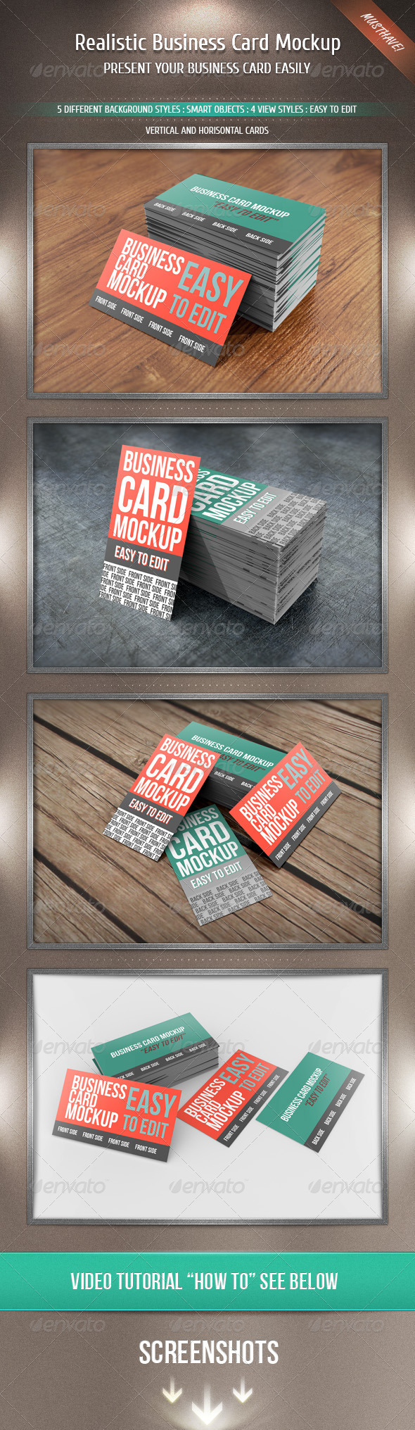 Realistic Business Card Mockup