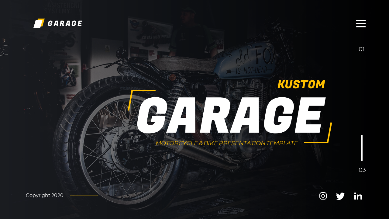 Kustom Garage Motorcycle Bike Powerpoint Template