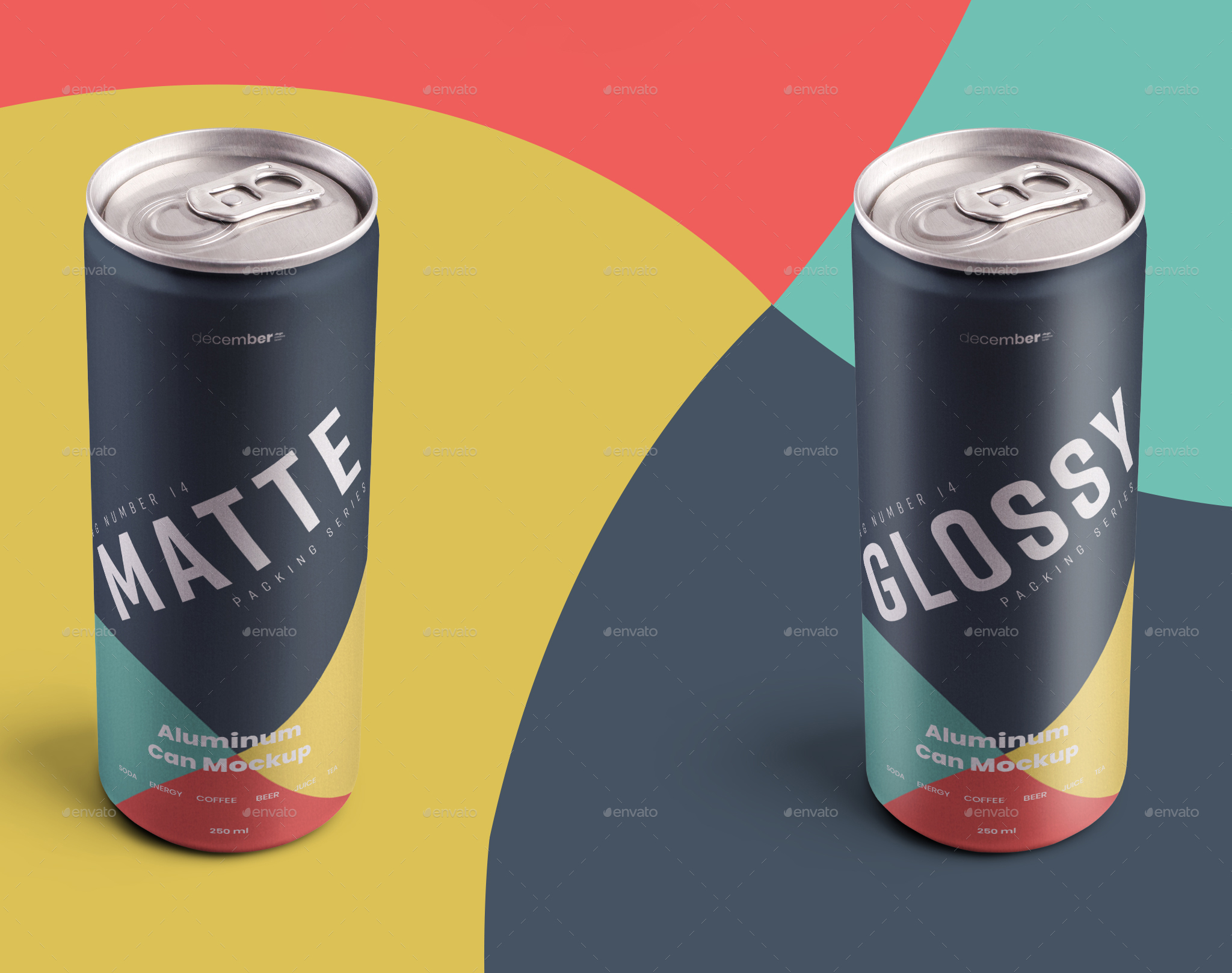 10 Mockup Aluminium Can 250 ml With Water Drops by Oleg_Design | GraphicRiver