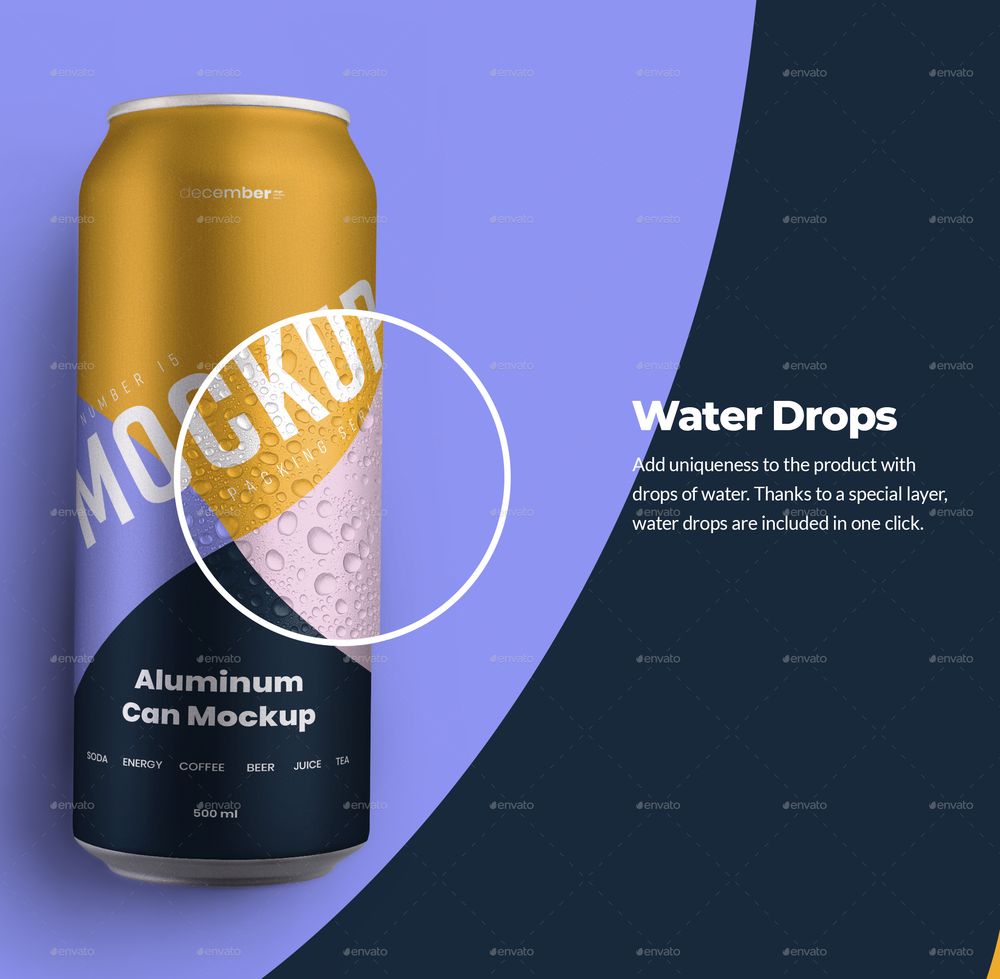 Download 10 Mockup Aluminium Can 500 ml With Water Drops by Oleg ...